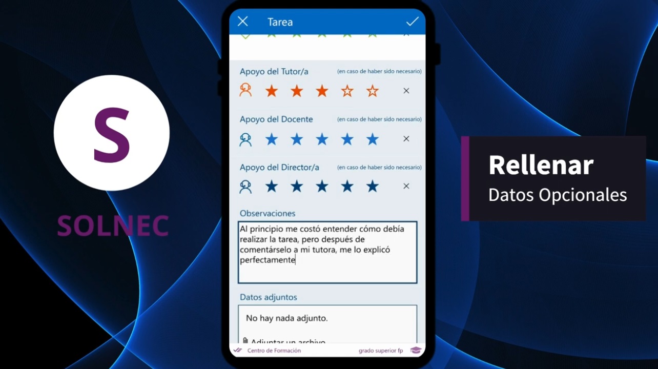 6.- DATOS OPCIONALES EN ALTA DE TAREAS EN SOLNEC APP-REGISTRO DE TAREAS